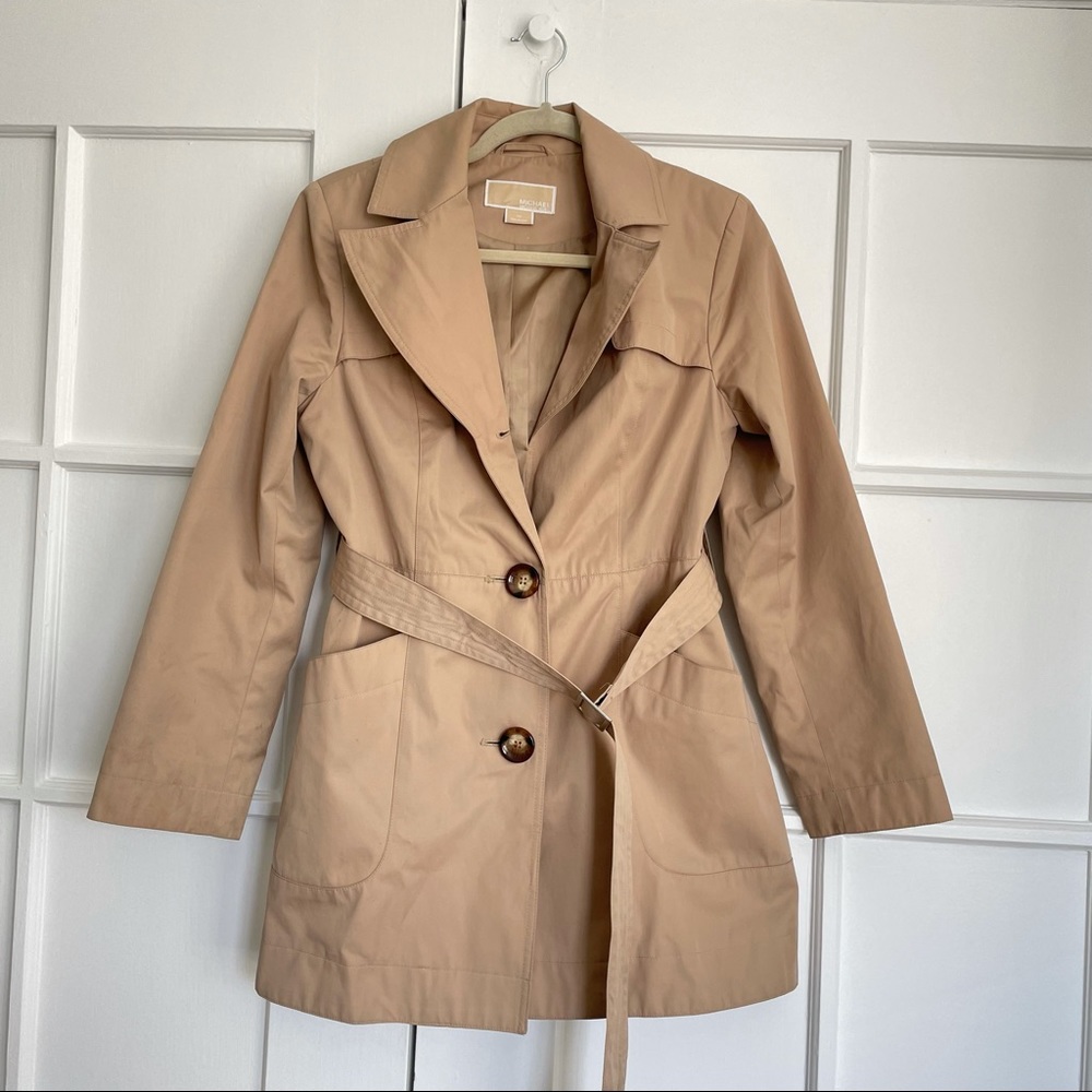 Michael Kors Petite Single-Breasted Trench Coat